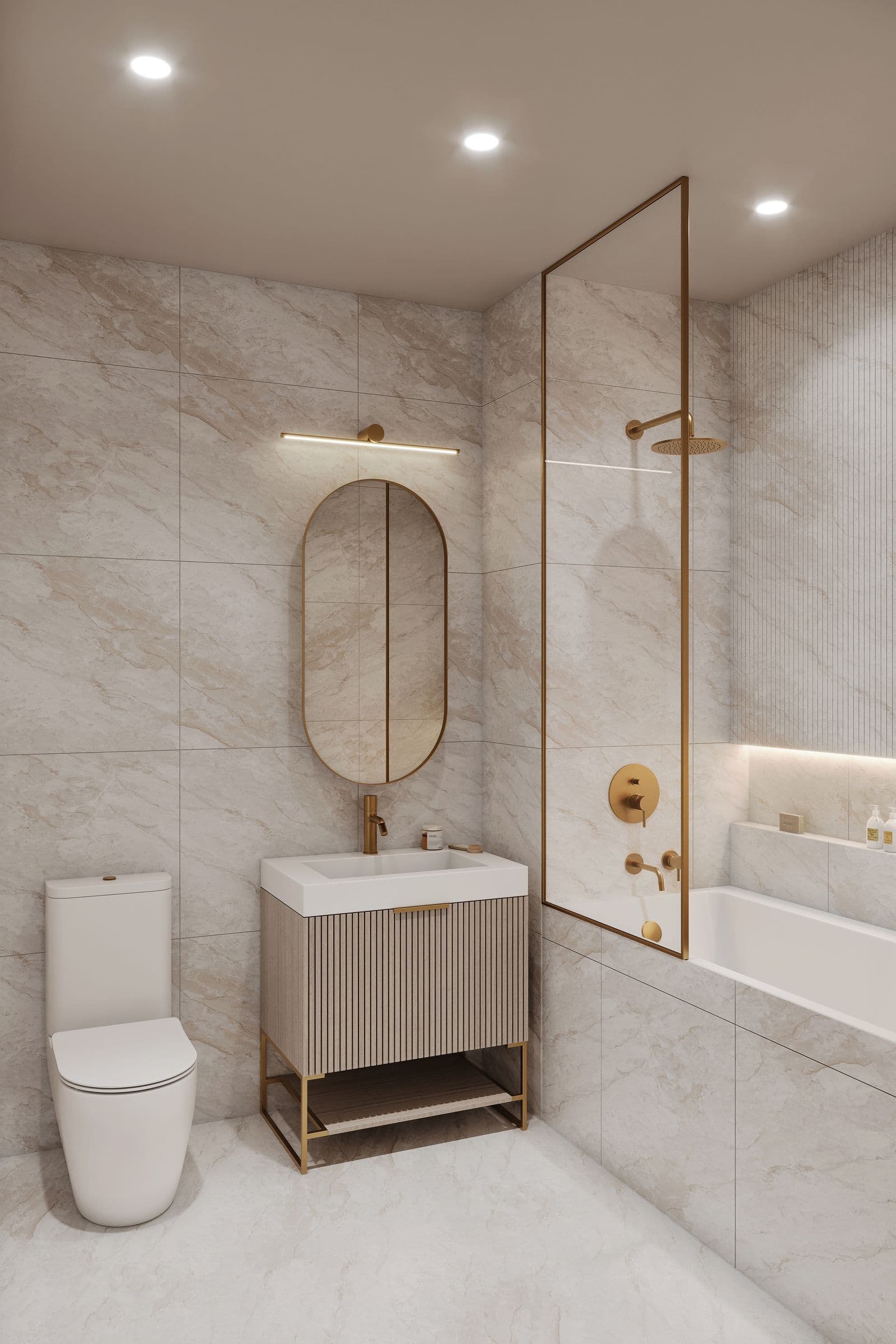 interior render · soaking tub bath