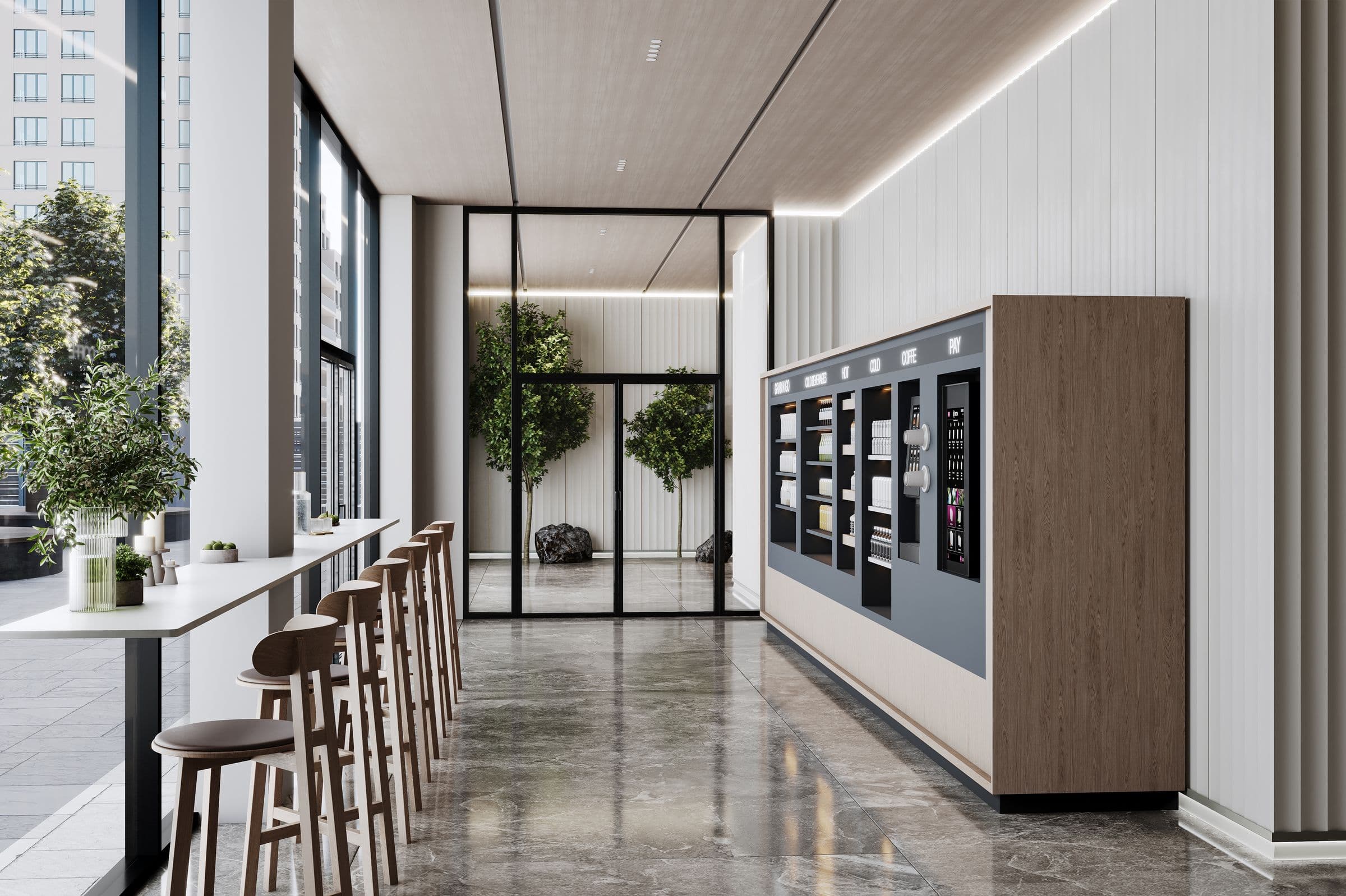 render · grab-and-go café