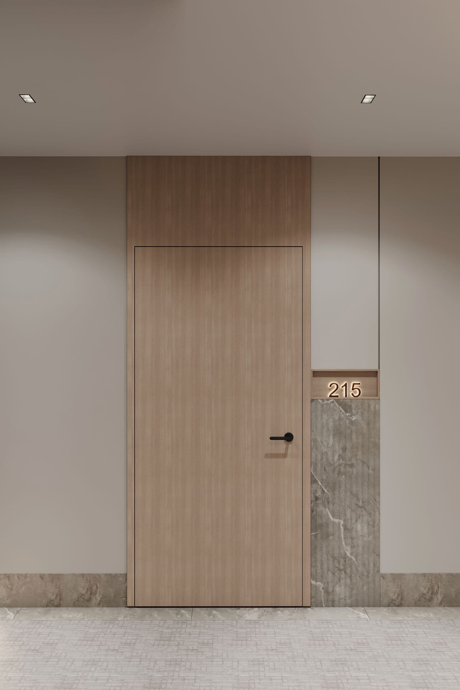 interior render · residence entry door