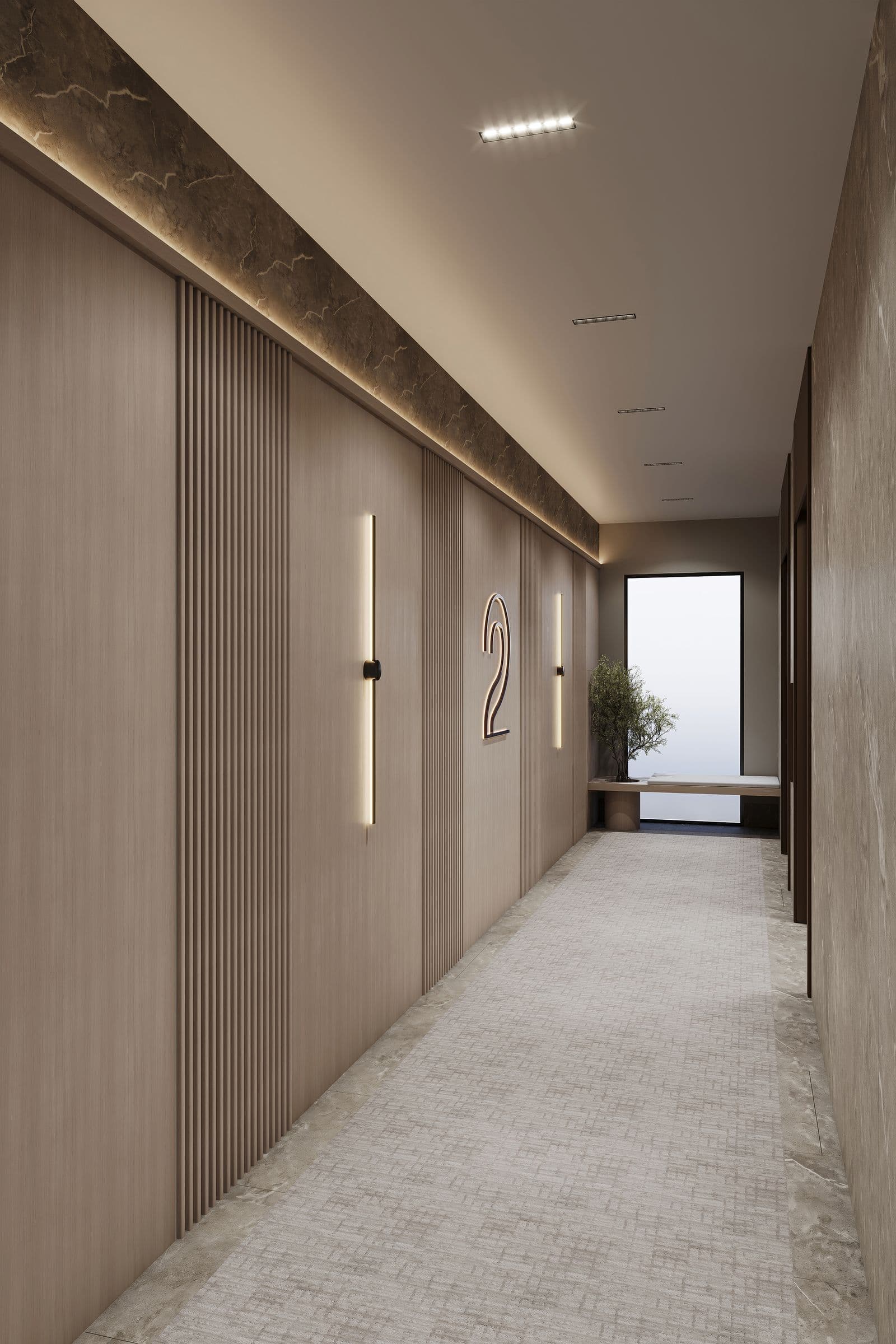 render · residential floor lobby